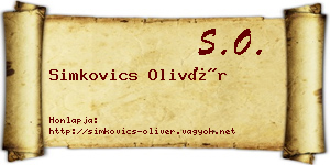Simkovics Olivér névjegykártya