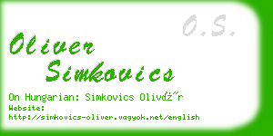 oliver simkovics business card